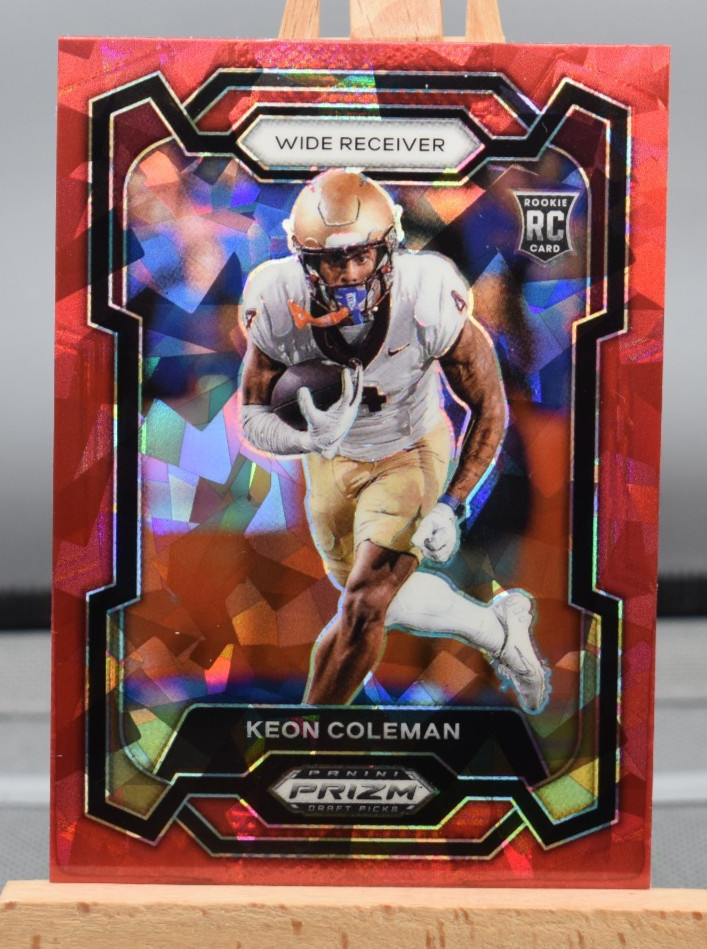 Keon Coleman RED ICE PRIZM ROOKIE 2024 Prizm Draft Picks Florida State #120 RC