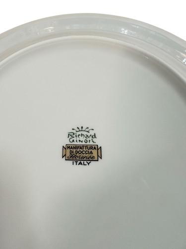 RICHARD GINORI GALLI VECCHIO RED ROOSTER BREAD PLATES SET OF 2 RARE SIENA RUST - Picture 5 of 8
