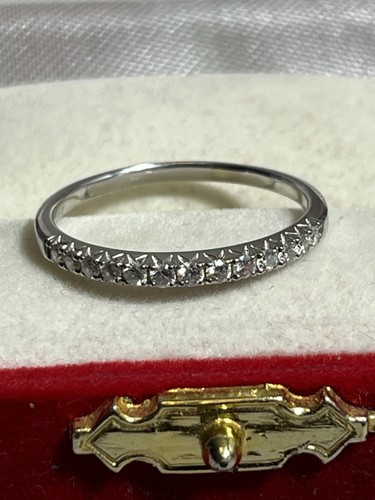 Vintage Helzberg (H.D.S) 14K Weißgold & Diamant Ehering - Bild 4 von 11