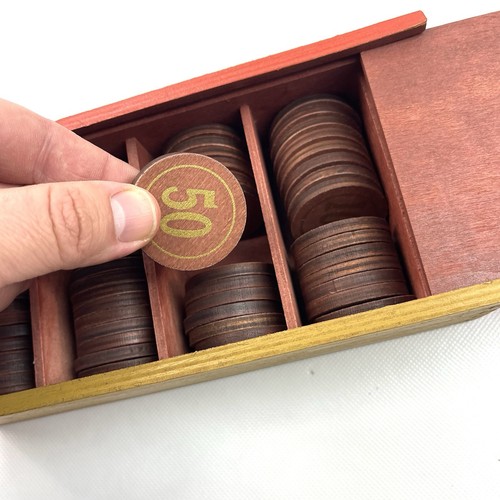Vintage Holz Poker Chips 10 - 20 - 50 - 100 - Bild 11 von 13