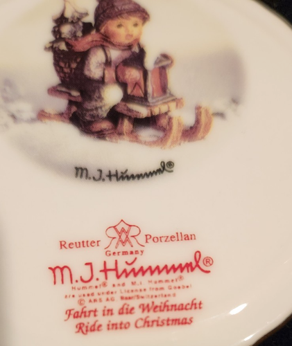 M. I. Hummel Reutter Porzellan Germany "Ride into Christmas" Ornament with Box - Picture 5 of 6