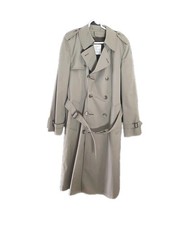Trench cappotto vintage London Fog uomo 38L marrone doppiopetto con fodera rimovibile