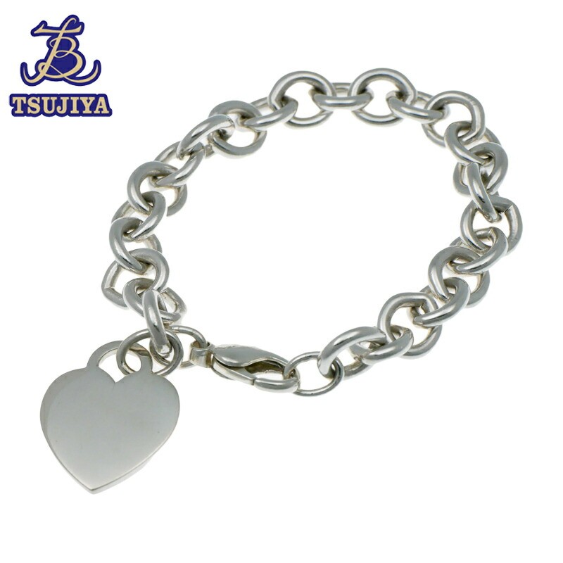 Tiffany & Co 925 Silver Return Heart Bracelet 36.6g Preowned