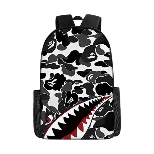 Shark Camouflage Boys' Kids' Personalised School Backpack Shoulder Bag Lunch Bag - Picture 44 of 75