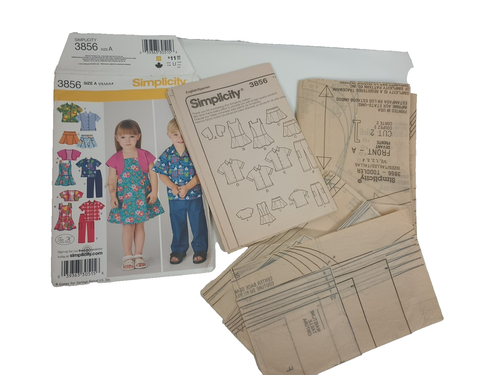 Simplicity 3856 Unisex Kids Wardrobe Size 6 m to 4 Pattern Cut Envelope Damage - Picture 6 of 6