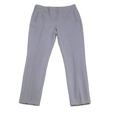 Adrianna Papell Pants 6 Ankle Cropped Bi Stretch Kate Fit Light Gray Pleats