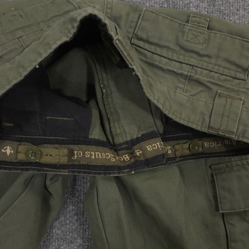 Boy Scouts of America Uniform Canvas Shorts Youth 20 Green Cargo Outdoor W29 - Picture 8 of 8