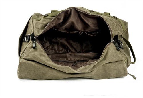 Mens Retro Oil Wax Canvas Handbag Motorcycle Rear Seat Bag Waterproof Travel Bag - Picture 14 of 20