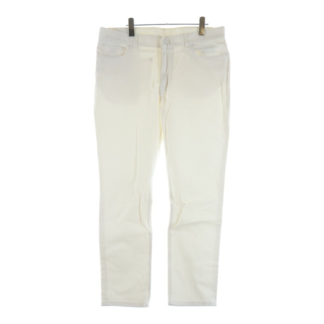 LOUIS VUITTON 23AW Cotton Leather Patch Slim-fit Denim Pants White 