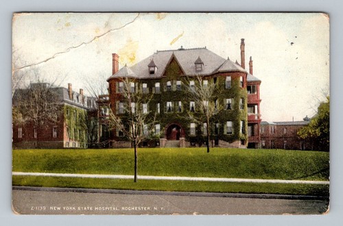 Postkarte NY Rochester New York State Hospital Gebäude Vintage