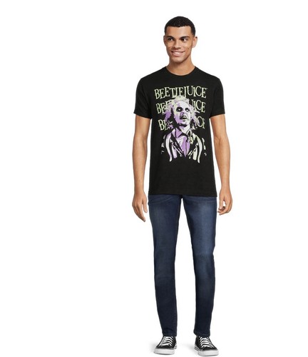 Beetlejuice Herren T-Shirt Schwarz Kurzarm Grafik Gr. XL (46/48) Neu mit Etikett - Bild 3 von 15
