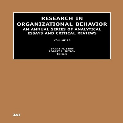 Research in Organizational Behavior Barry Staw Hardcover Elsevier