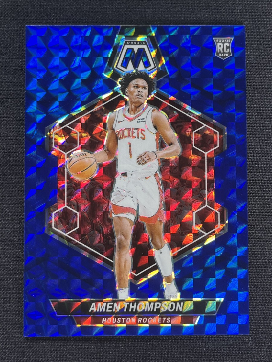 2023-24 Panini Mosaic Amen Thompson #230 Blue Mosaic Prizm RC Rookie /199