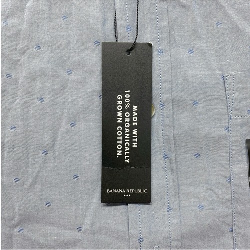 Banana Republic Long Sleeve Shirt Button Up Blue Untucked Fit Men’s Size L NWT - Picture 6 of 8