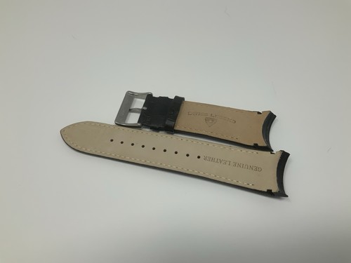 NOS Swiss legend Genuine Leather black band strap with Steel Buckle - Picture 5 of 8