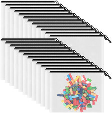 Smarpau A5 Mesh Zipper Pouch, 24 Pack 9.5" x 7.1" Plastic Zipper Pouches for Org