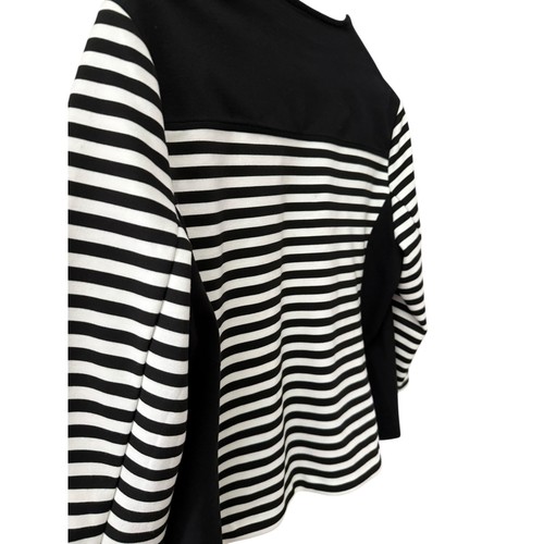 Chico’s Striped Open Front Colorblock Long Sleeve Jacket Blazer Black Size Large - Picture 7 of 12