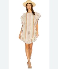 Zimmermann New Tropicale Flutter Fringe Dress Coverup in Multi Stripe