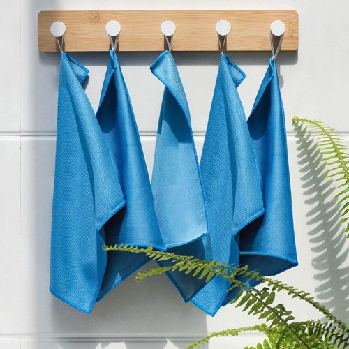 Window Glass Microfiber Cleaning Cloth 8Pack Premium 12 x 12 inches, Blue - Picture 8 of 9