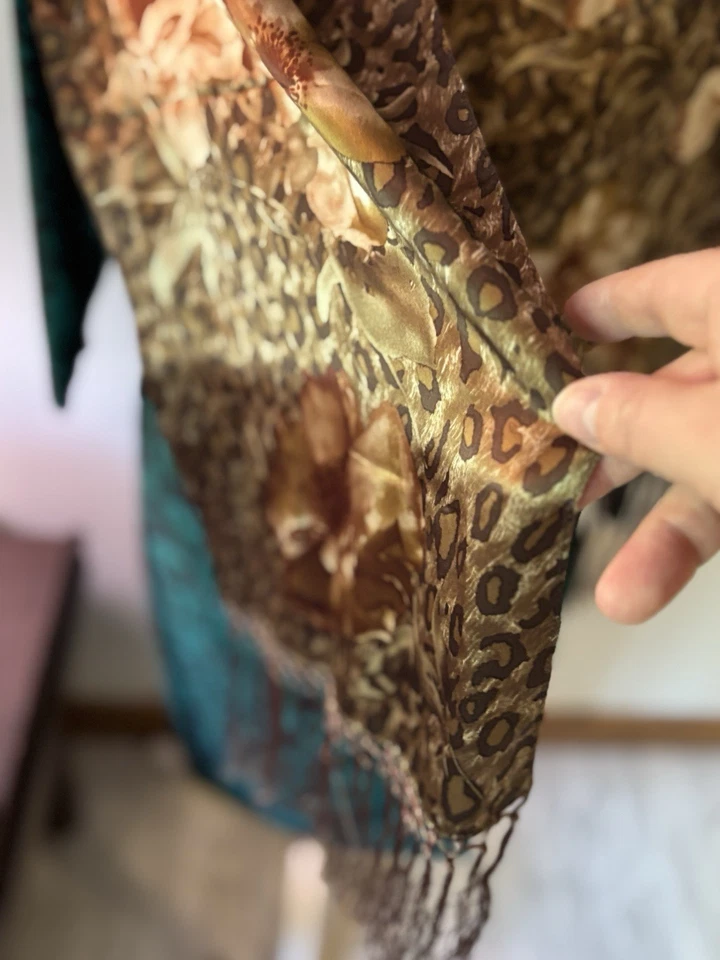 Cachecol RALPH LAUREN VINTAGE dourado e marrom ideia de presente para ela - Imagem 4 de 4