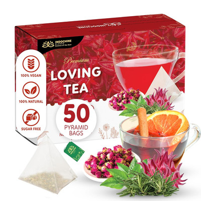 Loving Tea | Hibiscus Flower, Rose Tea, Rosemary Tea, and Black Tea | 2G X 50 Te