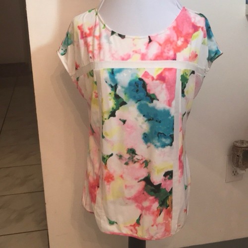 Worthington Women’s Size Medium Sleeveless Blouse Stretch Floral Career Hi Lo - Picture 7 of 14