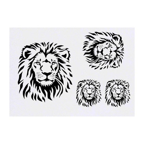 4 x "Löwenportrait" Temporäre Tattoos / Transfers (TO00082748) - Bild 1 von 2