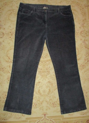 Cotton Traders Stretchy Blue Fine Cord Straight Trousers 18 - Picture 1 of 4