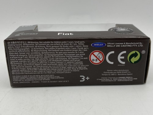 1:60 WELLY FIAT NUOVA 500 blanco techo negro coche diecast metal - Imagen 6 de 6