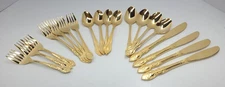 Rogers Co. Gold Plated Stainless Flatwear 19 pcs (missing 1 salad fork)