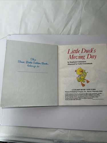 LITTLE DUCK'S MOVING DAY (A FIRST LITTLE GOLDEN BOOK) By Stephanie Calmenson VG+ - Foto 2 di 7