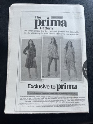 Prima Schnittmuster Kleid / Tunika Top Tie Back Empire Linie 6-24 UNCUT Apr 2023