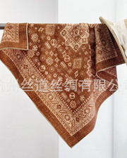 70 Cashmere 30 Silk Scarf Wrap 2 Face new Shawl Retro Cashew Flower Print 26''