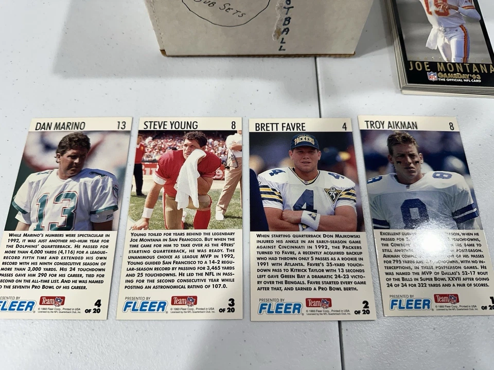 Fleer GameDay Football 1993 - Juego completo con insertos - Estado casi nuevo+ Foto 3 de 3