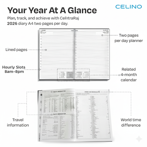 Agenda de 2 páginas por día 2026 A4 cita tapa dura oficina planificador de negocios regalo - Imagen 11 de 11