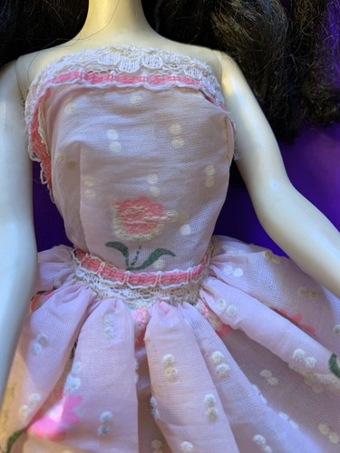 ABITO Vintage Barbie Premier Togs 👗 rosa TULIPANI A POIS SVIZZERO vestito senza bambola - Foto 2 di 6