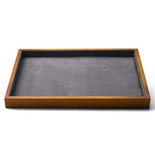 Wood Flat Jewelry Tray Stackable Jewelry Drawer Organizer Showcase Jewelry Ho...