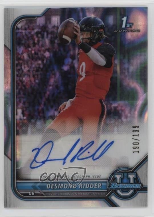 2021-22 Bowman U Chrome Prospect Lava Refractor 190/199 Desmond Ridder Auto 0x5w
