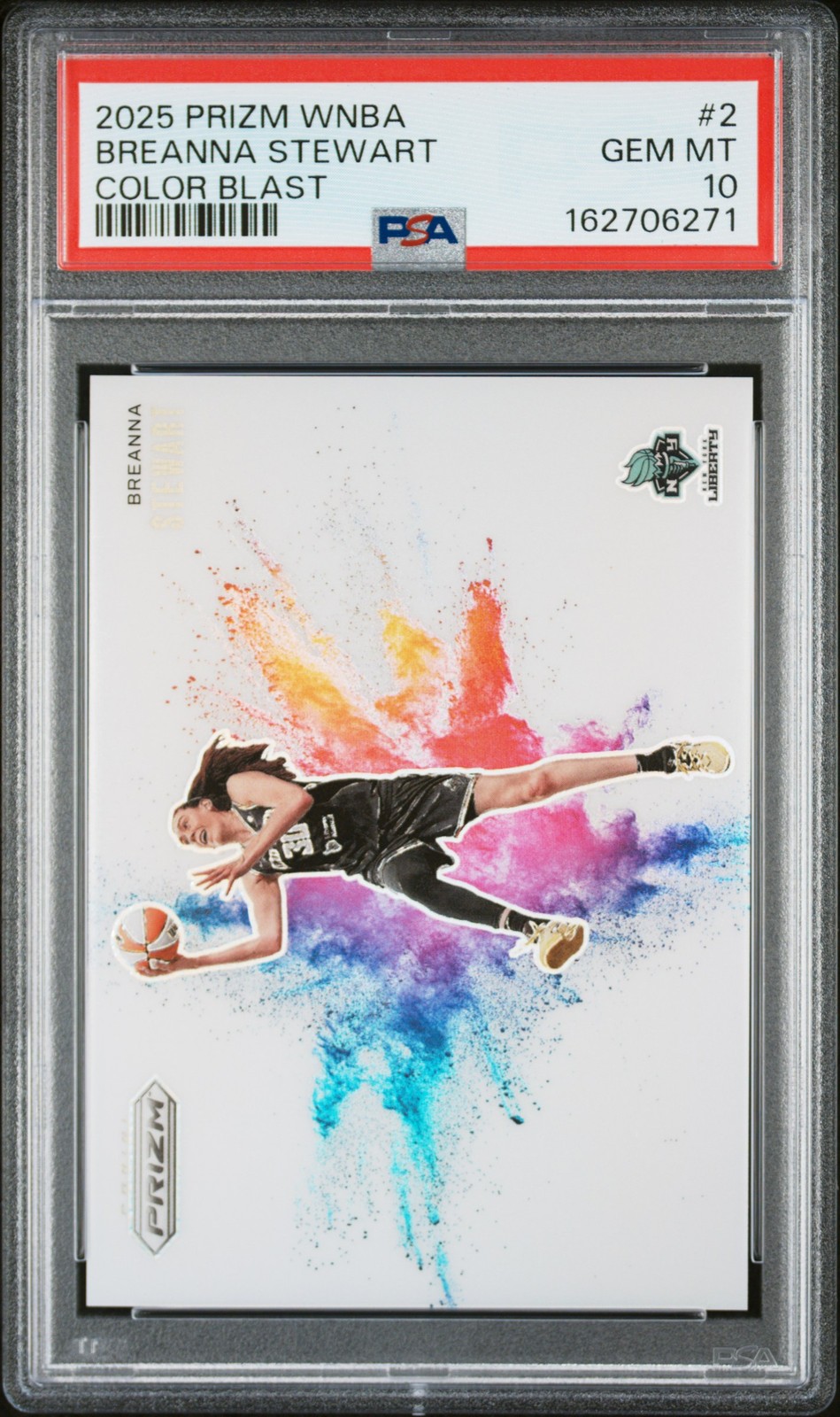 2025 PANINI PRIZM WNBA COLOR BLAST #2 BREANNA STEWART PSA 10