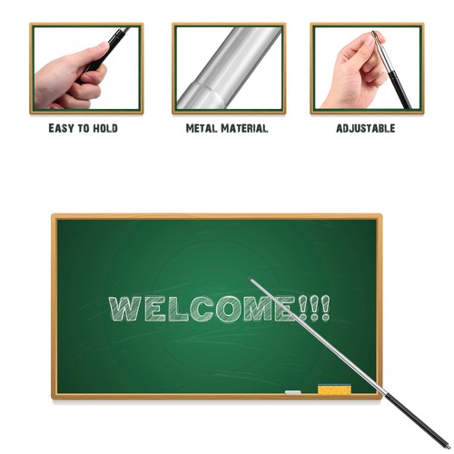 Classroom Pointer Optometry Stick Retractable Stylus Office Extendable Teacher - Foto 4 di 11