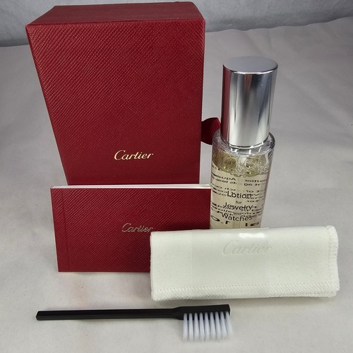 Cartier Jewelry Cleaner & Watch Care Kit Set Spray Brush Cloth Box NEW! - Picture 9 of 11