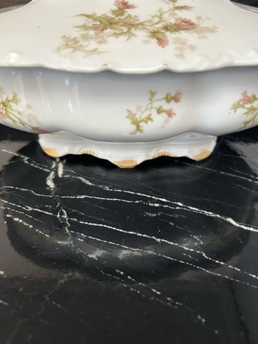 Haviland Limoges Schleiger 41 pink Thistles and Daisies Oval Vegetable Server - Picture 5 of 8