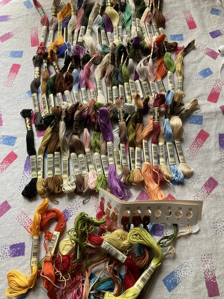 Lot of 60 Assorted Color DMC Floss Plus Bonus - Image 2 of 4