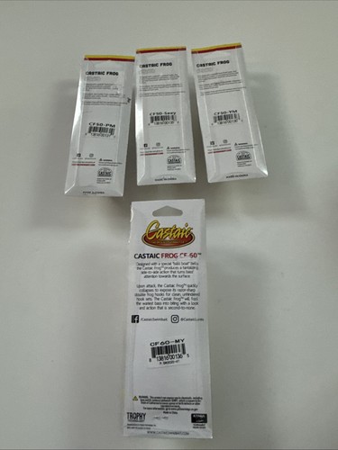 Castaic Hollow Body Frog Fishing Lures Weedless Topwater 4 Lure Lot NEW - Picture 2 of 2