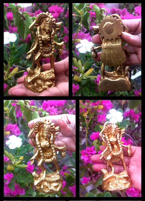 4 Zoll Elegante Messing Statue Idol Murti Göttin Maa Kali Mahakali Haus Tempe...
