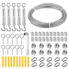 1/8 Turnbuckle Wire Tensioner Strainer Kit 50ft T316 Stainless Steel Wire Rope