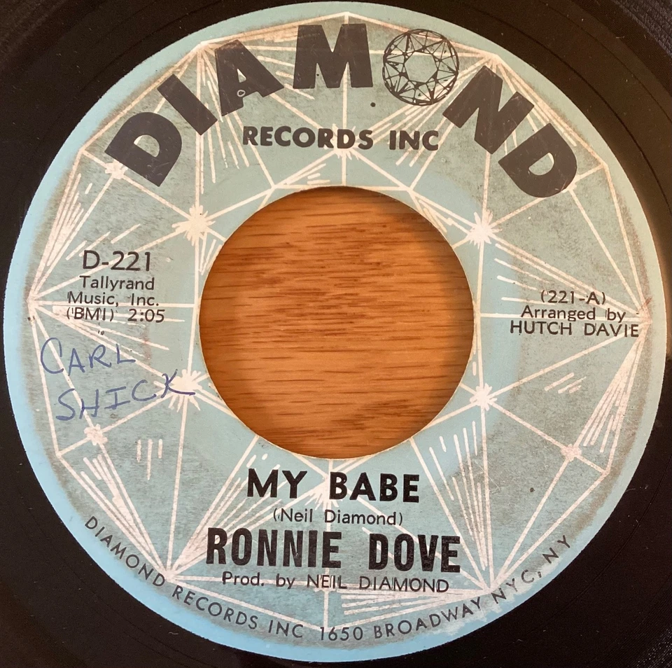 Ronnie Dove “My Babe / Put My Mind At Ease” 7" 45 rpm, D-221 - Image 2 of 4