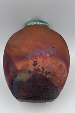 Studio Pottery By The Eeles Family Small Raku Bud Vase