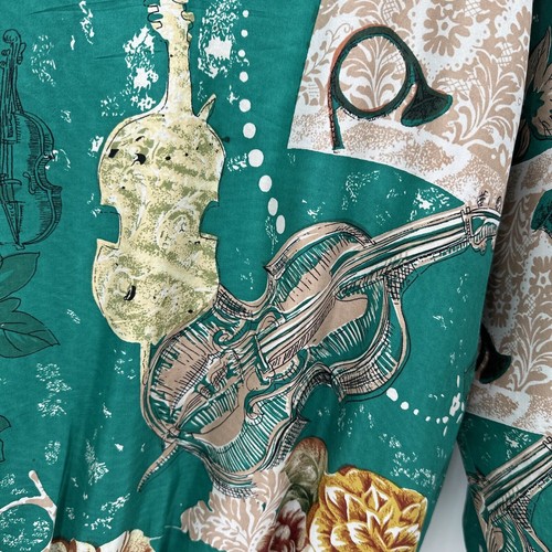 Vintage FUDA Jacket Womens Medium Silk Bomber Full Zip Musical Floral Print - Picture 9 of 9