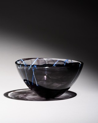 Kosta Boda Anna Ehrner  Contrast  Signed Bowl Handblown Art Glass Sweden Di.23cm